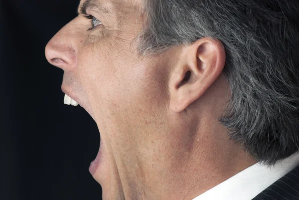 Homem de negócios gritando — Fotografia de Stock