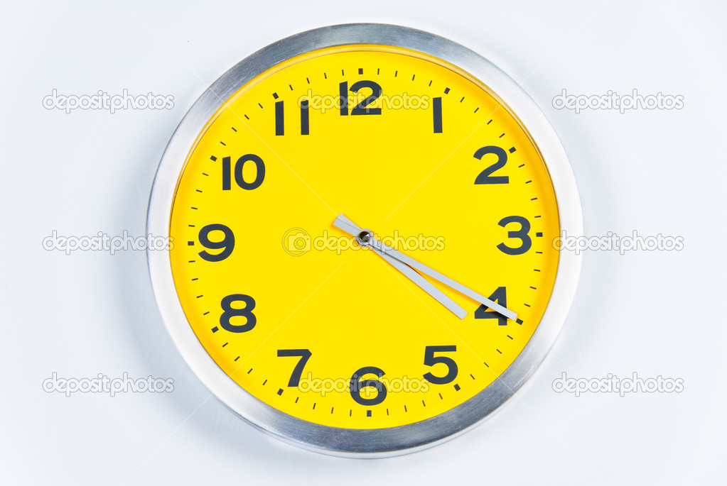 Yellow and Silver Wall Clock