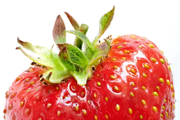 Reife Erdbeere auf weißem, top. — Stockfoto
