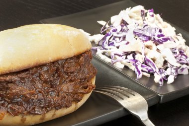 Pulled Pork Sandwich with Coleslaw clipart