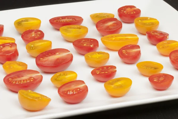 Halved Grape Tomatoes, SIde View