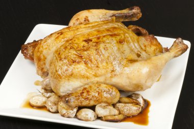 kavrulmuş miras tavuk ve sarımsak