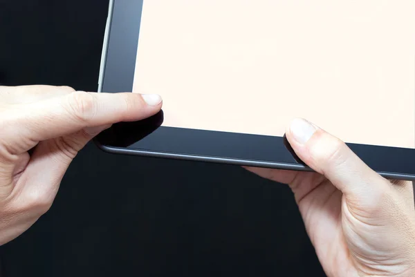 Vinger veeg tablet, sluiten — Stockfoto