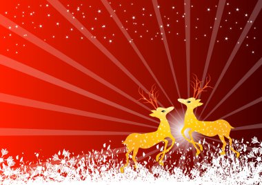 Geyikli Noel kartı