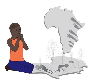 Pray for Africa clipart