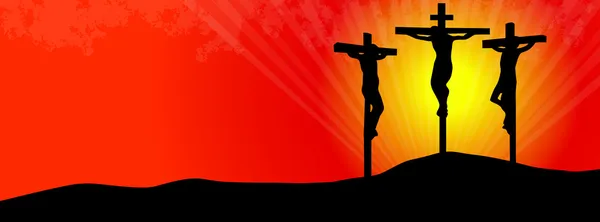 Crucifixion du Christ - couverture Facebook — Image vectorielle