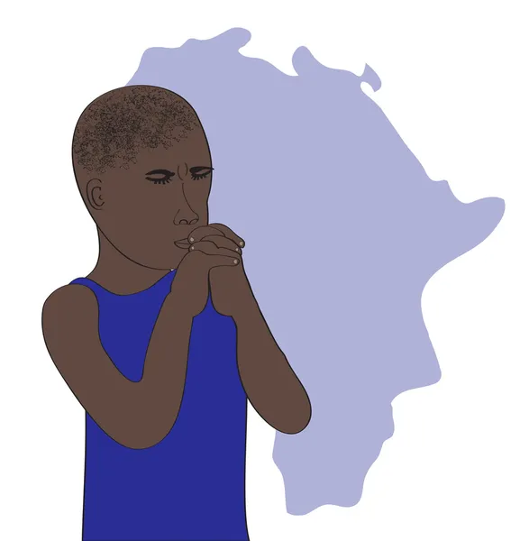 Imádkozzanak az afrikai — Stock Vector