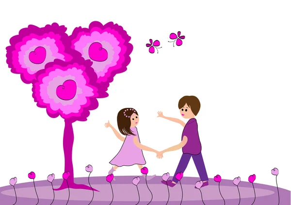 Pareja enamorada bailando — Vector de stock