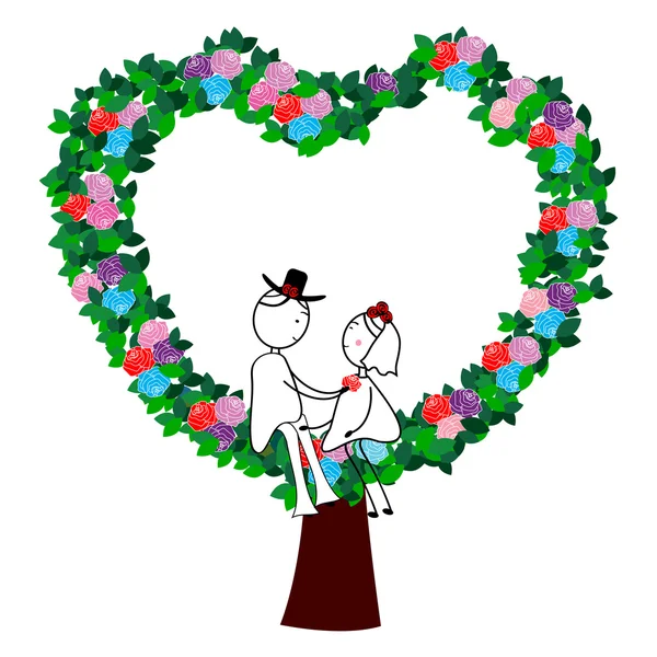 Pareja de boda -5 — Vector de stock