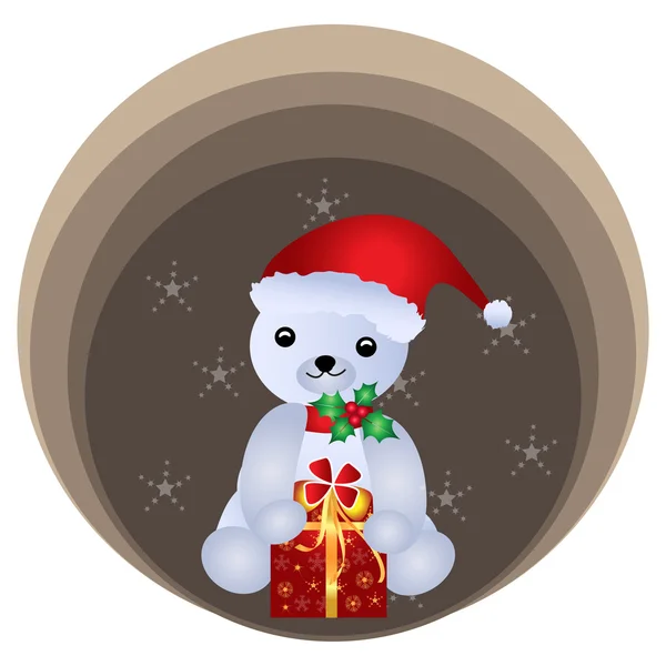 Merry Christmas teddy bear — Stockvector