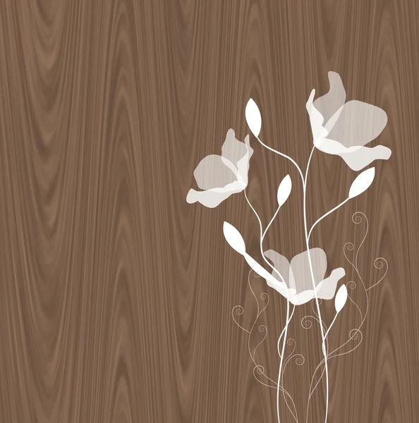 Blumen auf Holz — Stockfoto