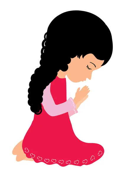 Little girl praying — Stock Vector