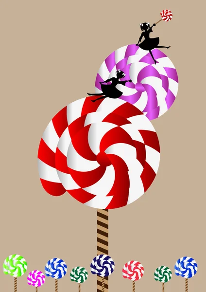 Pohon Lollipop - Stok Vektor