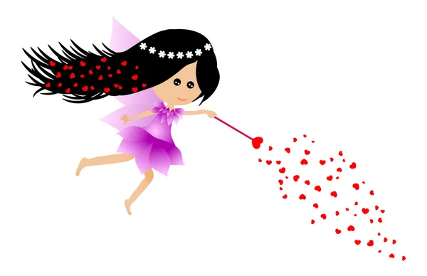 Little fairy giving love — Stock Vector