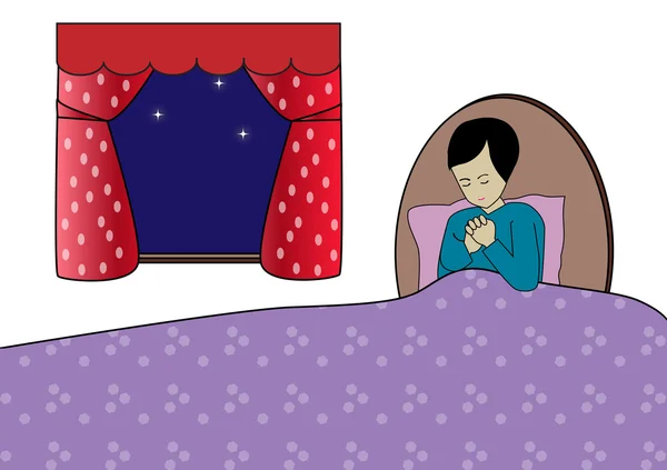 Yatmadan önce dua — Stok Vektör