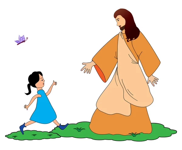 Jezus volgen — Stockvector