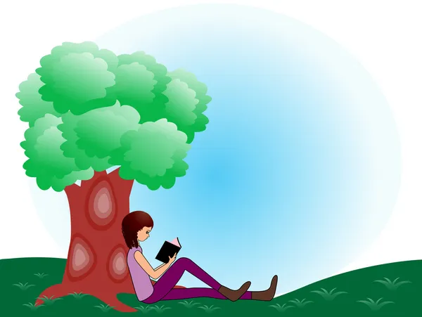 Girl reading a book Royalty Free Stock Illustrations