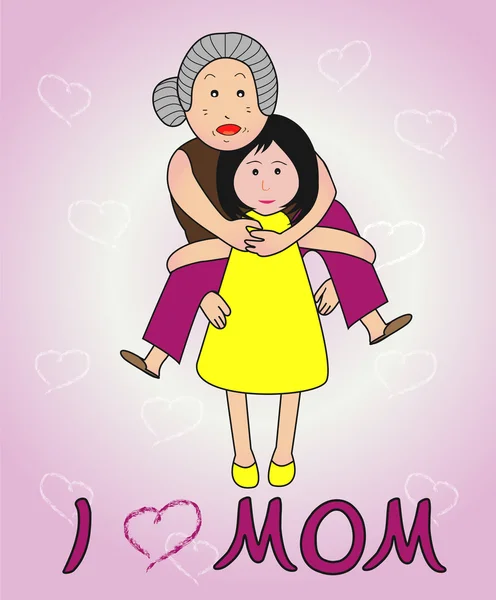 I love Mom — Stock Vector