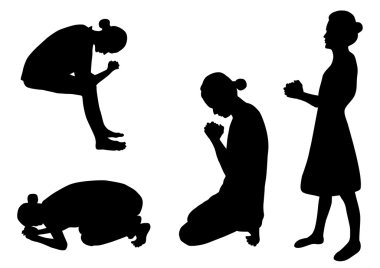 Praying silhouettes
