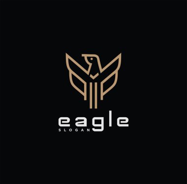 Basit zarif tek kartal logosu tasarımı Çizgi Sanatı tarzı ilham
