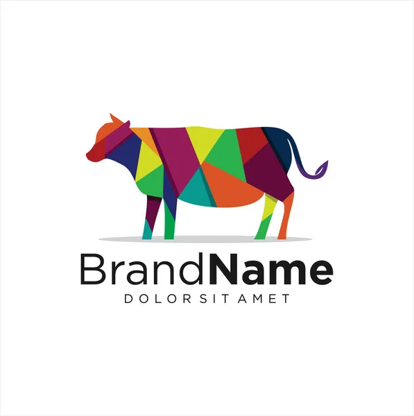 Resumo Logotipo Colorido Vaca Gradiente Adequado Para Empresa Logos Farm —  Vetores de Stock