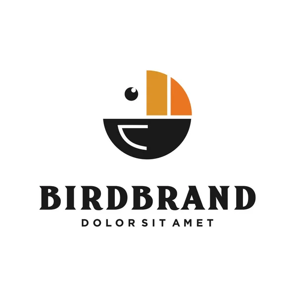 Circle Toucan Birdのロゴベクトルアイコンストックイラスト 白い背景に囲まれた円の形をしたユニークな鳥のロゴマスコット — ストックベクタ
