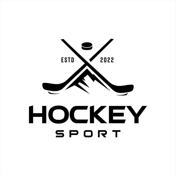 Hockey Stick Mountain Abstract Logo Stock Vector Modern Professioneel Hockey — Stockvector