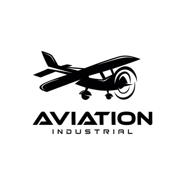 Avião Avião Companhia Aérea Logo Template Vector Ilustração Design Silhouette — Vetor de Stock