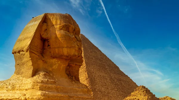 Die Berühmte Sphinx Von Gizeh Und Die Pyramiden Ägypten — Stockfoto