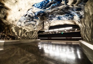 Stockholm, İsveç - 17 Ekim 2021 Stockholm Metro. Tekniska Hgskolan İstasyonu