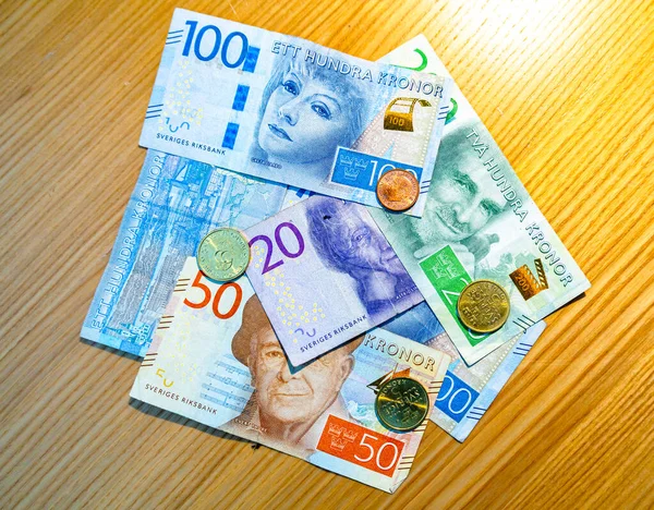 Stockholm Sweden October 2021 Swedish Krona Currency Sweden Sek Table — Stock Photo, Image