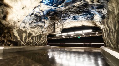 Stockholm, İsveç 17 Ekim 2021 Stockholm Metro. Tekniska Hgskolan İstasyonu