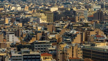 Atina, Yunanistan - 5 Mayıs 2022 - Yunanistan 'daki Atina' nın çatılarına bak