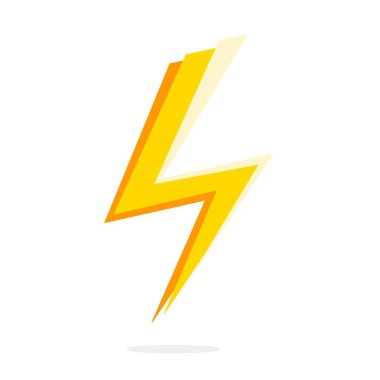 Üç renkli şimşek simgesi, vektör illüstrasyonu