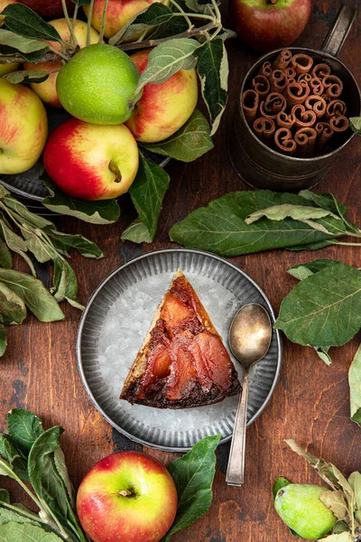 Homemade Caramel Apple Pie Slice — Stock Photo, Image