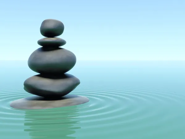 Stones on water in zen style — Stock Photo, Image