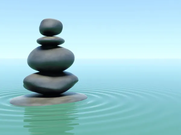 Kamienie na wodzie w stylu zen — Zdjęcie stockowe