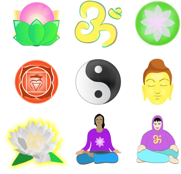 Set de yoga — Vector de stock