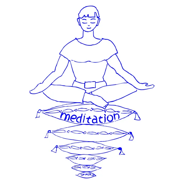 Meditación agradable — Archivo Imágenes Vectoriales