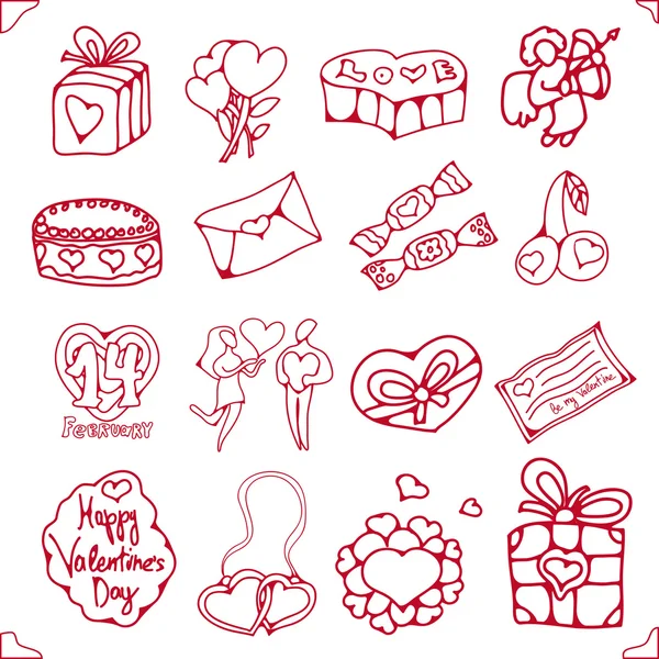 Set of icons for St. Valentine's Day — Stock Vector