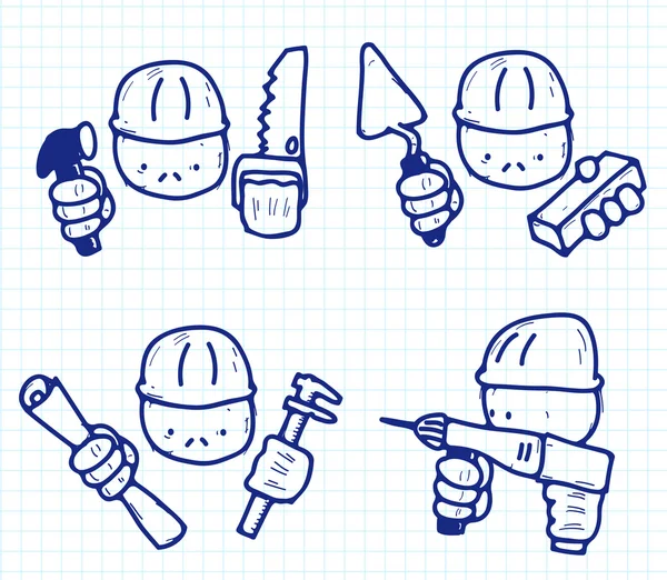 Строительные профессии — стоковый вектор