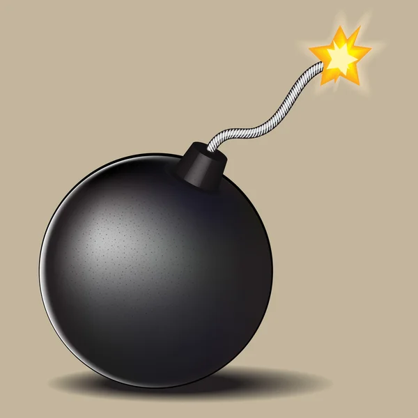 Bombe avec fusible brûlant — Image vectorielle