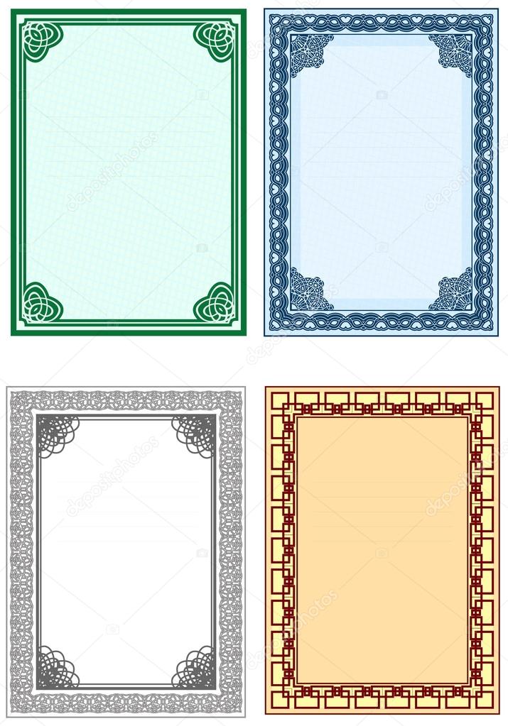 Frame for design of certificates and diplomas
