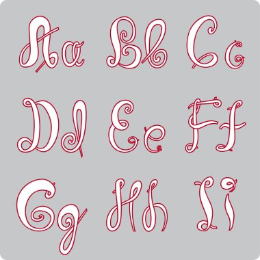 elle yazılmış İngilizce alfabe