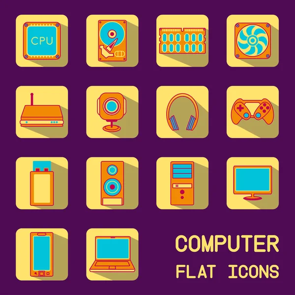 Flat computer icons — Stock Vector