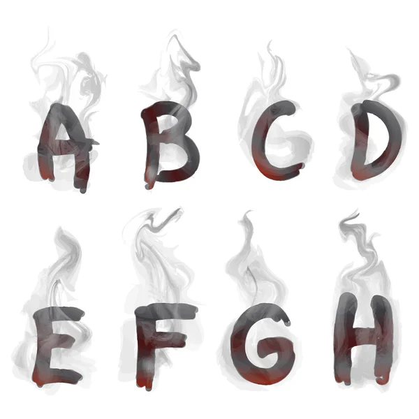 Alfabeto inglese per fumatori — Vettoriale Stock