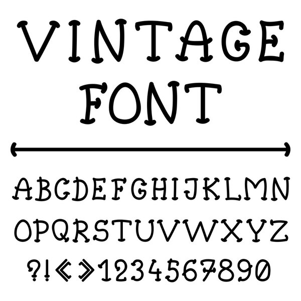 English alphabet in vintage style