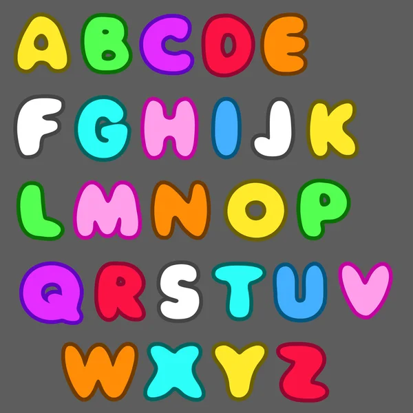 Vector Engelse alfabet in cartoon stijl — Stockvector