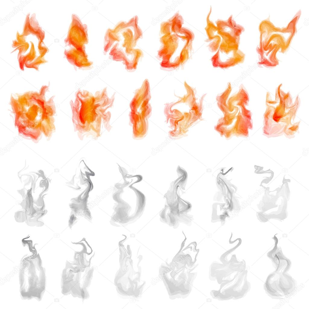 fire and smoke set