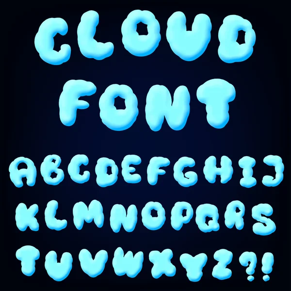 Cloud-Alphabet für Design — Stockvektor